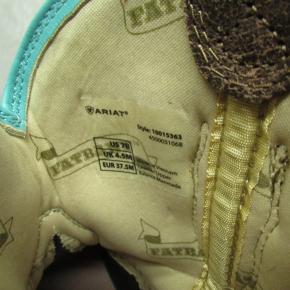 Ariat Womens 7B Boots Brown Leopard Fatbaby‎ Heritage Harmony Western Cowboy